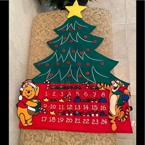 Disney | Holiday | Vintage Disney Winnie The Pooh Polyester Felt Christmas  Advent Calendar | Poshmark